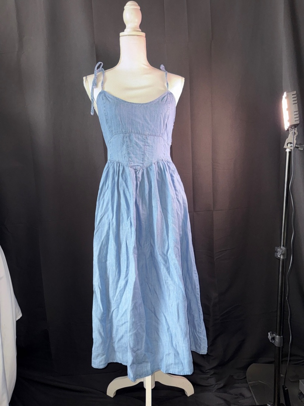 Love Tree Blue Tiered Maxi Sundress